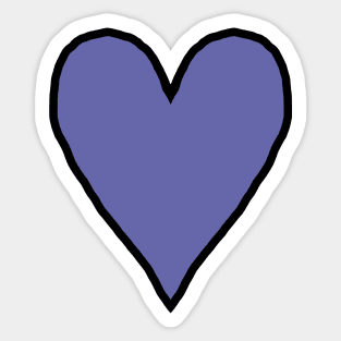 Very Peri Periwinkle Blue Heart Line Drawing Color of the Year 2022 Sticker